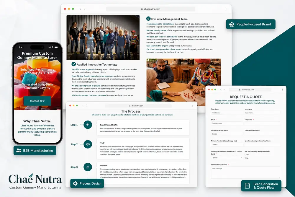 Cha&eacute; Nutra website