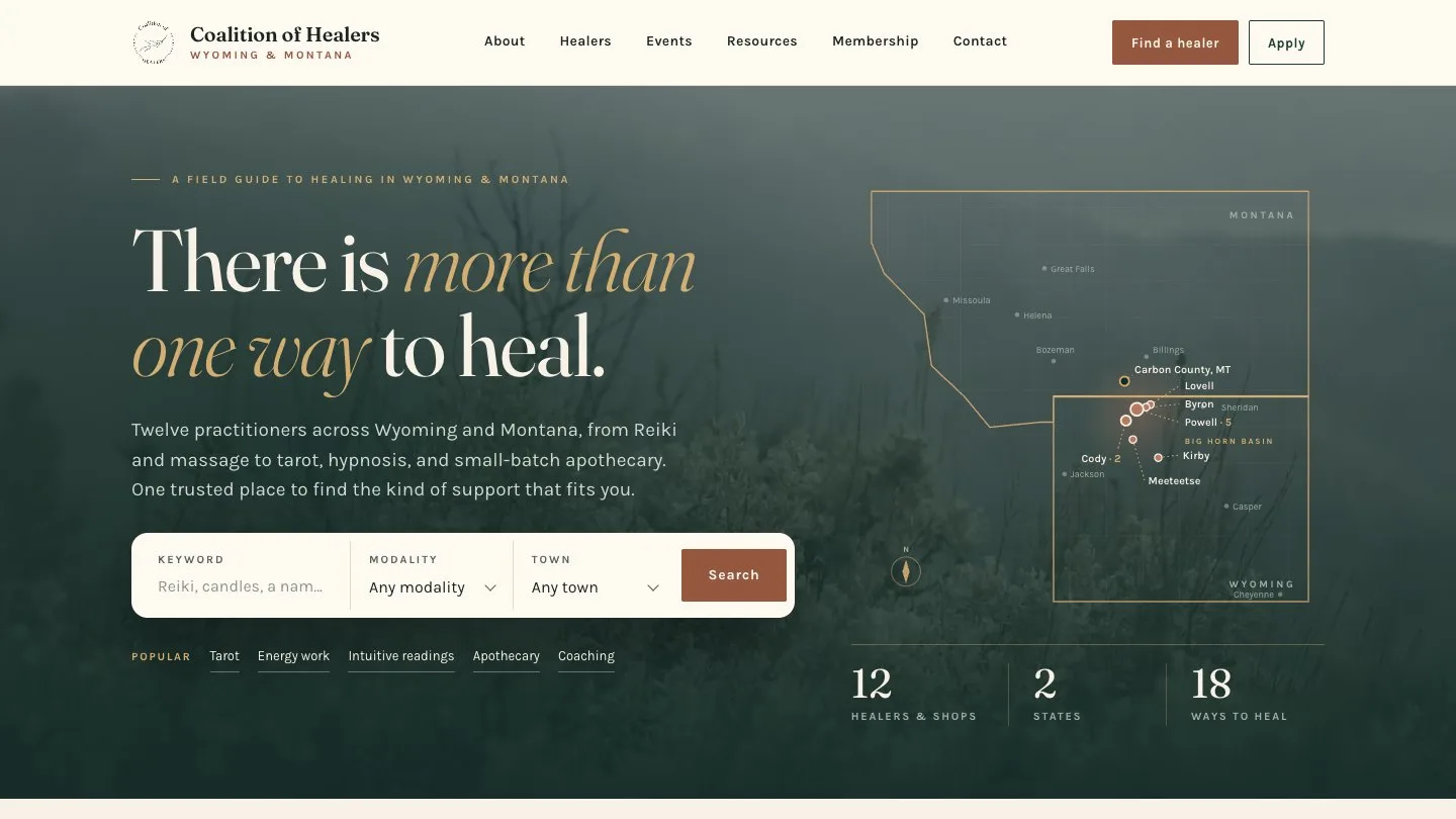 Coalition of Healers website