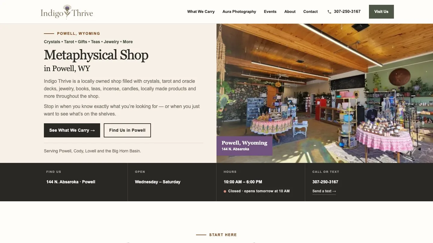Indigo Thrive website