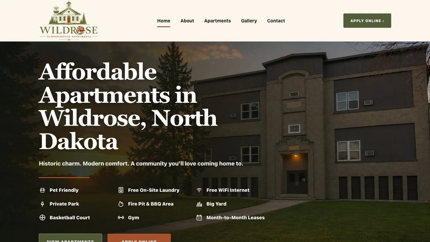 Wildrose Apartments website